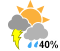 Chance of showers. Risk of thunderstorms (40%)