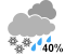 Chance of rain showers or flurries (40%)